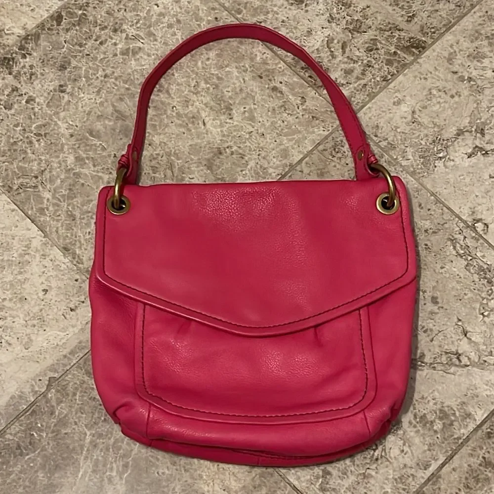 Fossil Long Live Vintage Leather Shoulder Bag SHB5054 Pink Pebbled Leather